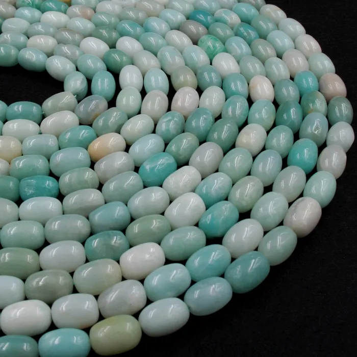 Earrings Intrinsic Trading Natural Blue Amazonite Barrel Cylinder Tube Beads Stunning Soft Sea Blue Green Gemstone High Quality Good For Earrings 16 Strand