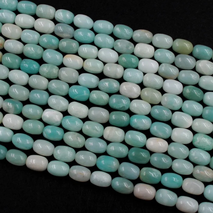 Earrings Intrinsic Trading Natural Blue Amazonite Barrel Cylinder Tube Beads Stunning Soft Sea Blue Green Gemstone High Quality Good For Earrings 16 Strand