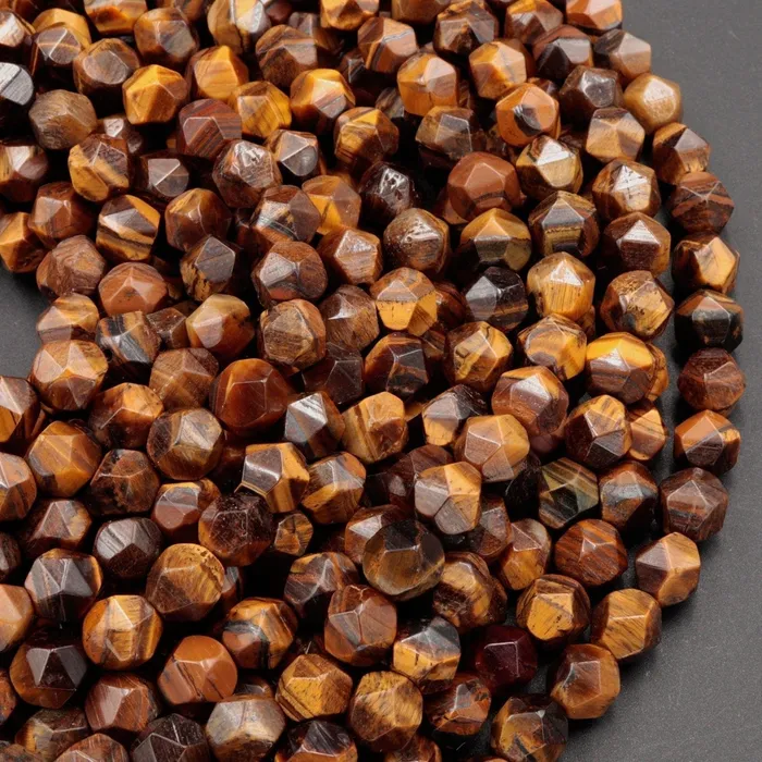 Earrings Intrinsic Trading Star Cut Natural Tiger Eye Beads Faceted 6mm 8mm 10mm Rounded Nugget Sharp Facets 15 Strand Earrings Intrinsic Trading Star Cut Natural Tiger Eye Beads Faceted 6mm 8mm 10mm Rounded Nugget Sharp Facets 15 Strand