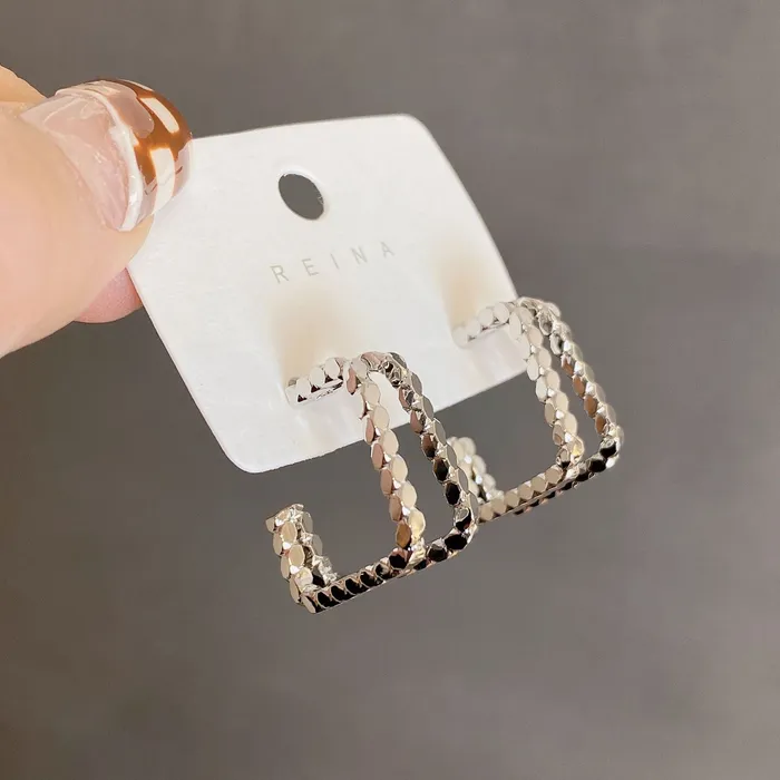 Earrings Retro Sterling Silver Braided Square Earrings Refined by AnnaKaci Earrings Retro Sterling Silver Braided Square Earrings Refined by AnnaKaci
