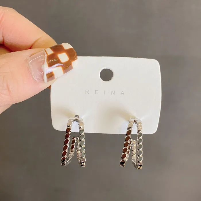 Earrings Retro Sterling Silver Braided Square Earrings Refined by AnnaKaci Earrings Retro Sterling Silver Braided Square Earrings Refined by AnnaKaci