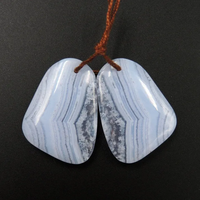 Intrinsic Trading Earrings Natural Blue Lace Agate Earring Pair Freeform Cabochon Cab Drilled Matched Earrings Pair Stone E2064 Intrinsic Trading Earrings Natural Blue Lace Agate Earring Pair Freeform Cabochon Cab Drilled Matched Earrings Pair Stone E2064