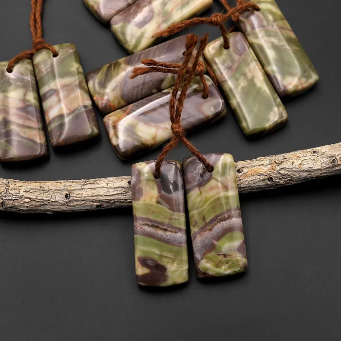 Natural Mushroom Rhyolite Jasper Matched Short Rectangle Gemstone Earring Bead Pair A3 Intrinsic Trading Earrings Natural Mushroom Rhyolite Jasper Matched Short Rectangle Gemstone Earring Bead Pair A3 Intrinsic Trading Earrings