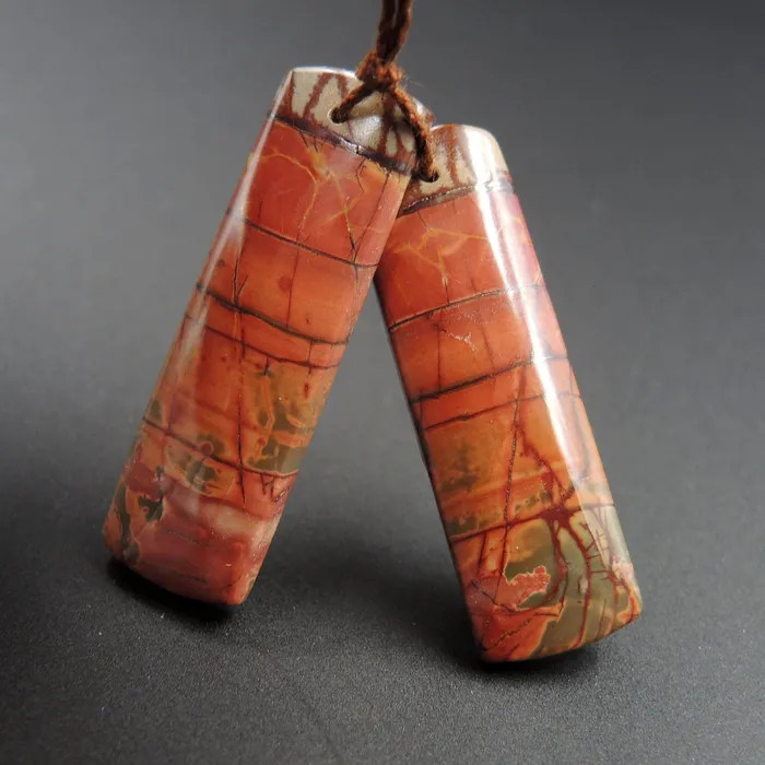 Natural Red Creek Jasper Earring Pair Rectangle Cabochon Cab Pair Drilled Matched Earrings Bead Pair E478 Intrinsic Trading Earrings Natural Red Creek Jasper Earring Pair Rectangle Cabochon Cab Pair Drilled Matched Earrings Bead Pair E478 Intrinsic Trading Earrings