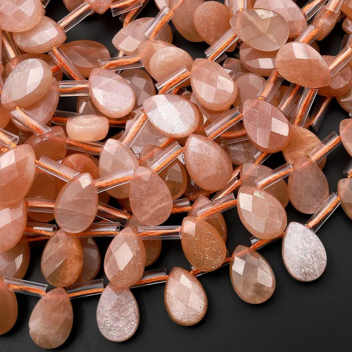 Natural Silvery Peach Moonstone Faceted Flat Teardrop Beads Good for Earrings 155 Strand Intrinsic Trading Earrings Natural Silvery Peach Moonstone Faceted Flat Teardrop Beads Good for Earrings 155 Strand Intrinsic Trading Earrings