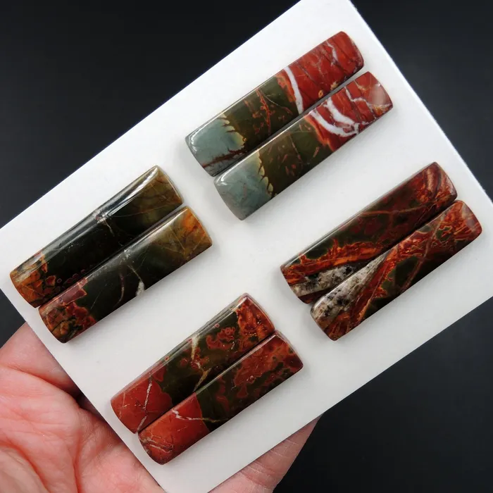 Undrilled Natural Red Creek Jasper Stone Cabochon Rectangle Matched Earring Pair Cab Picasso Jasper Cherry Creek Jasper Cabochon Set C322 Card Intrinsic Trading Earrings Undrilled Natural Red Creek Jasper Stone Cabochon Rectangle Matched Earring Pair Cab Picasso Jasper Cherry Creek Jasper Cabochon Set C322 Card Intrinsic Trading Earrings