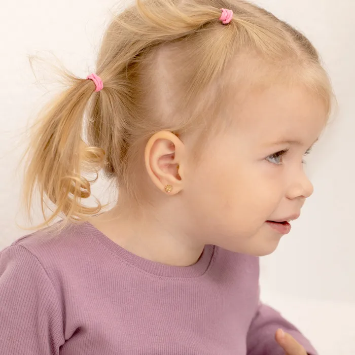 14k Gold Dog Paw Baby Toddler Kids Earrings Safety Screw Back Baby Screw Back Earrings Earrings