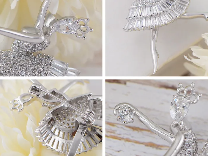 Alilang Alilang Fashion Gold Elegant Ballerina Dancing Women Crystal Rhinestone Brooch Pin Cubic Zirconia PreStyled Sets Alilang Alilang Fashion Gold Elegant Ballerina Dancing Women Crystal Rhinestone Brooch Pin Cubic Zirconia PreStyled Sets