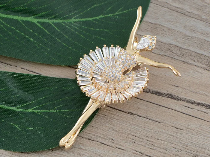 Alilang Alilang Fashion Gold Elegant Ballerina Dancing Women Crystal Rhinestone Brooch Pin Cubic Zirconia PreStyled Sets Alilang Alilang Fashion Gold Elegant Ballerina Dancing Women Crystal Rhinestone Brooch Pin Cubic Zirconia PreStyled Sets