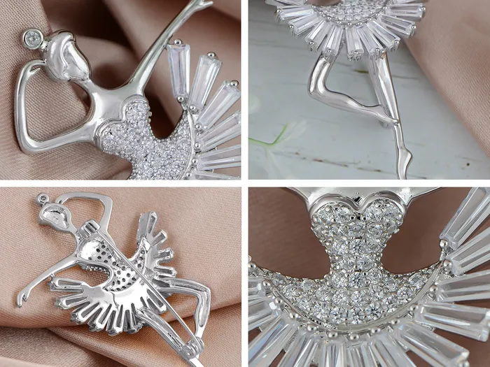 Alilang Alilang Fashion Gold Elegant Ballerina Dancing Women Crystal Rhinestone Brooch Pin Cubic Zirconia PreStyled Sets Alilang Alilang Fashion Gold Elegant Ballerina Dancing Women Crystal Rhinestone Brooch Pin Cubic Zirconia PreStyled Sets