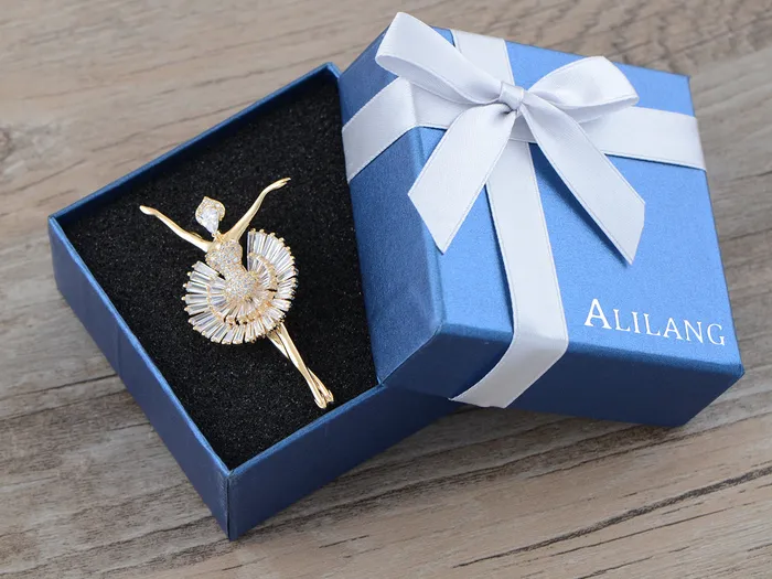 Alilang Alilang Fashion Gold Elegant Ballerina Dancing Women Crystal Rhinestone Brooch Pin Cubic Zirconia PreStyled Sets Alilang Alilang Fashion Gold Elegant Ballerina Dancing Women Crystal Rhinestone Brooch Pin Cubic Zirconia PreStyled Sets