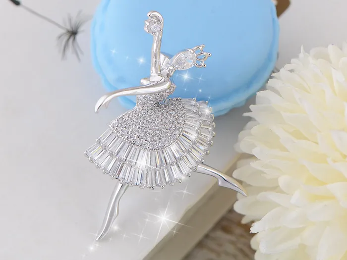 Alilang Alilang Fashion Gold Elegant Ballerina Dancing Women Crystal Rhinestone Brooch Pin Cubic Zirconia PreStyled Sets Alilang Alilang Fashion Gold Elegant Ballerina Dancing Women Crystal Rhinestone Brooch Pin Cubic Zirconia PreStyled Sets