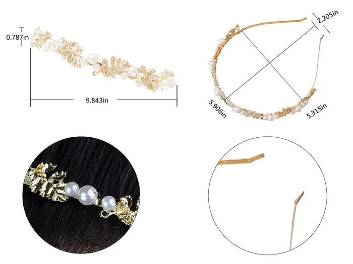 Alilang Earrings Royal Princess Tiara Tiny Flower Flawless Pearl Headband Alilang Earrings Royal Princess Tiara Tiny Flower Flawless Pearl Headband