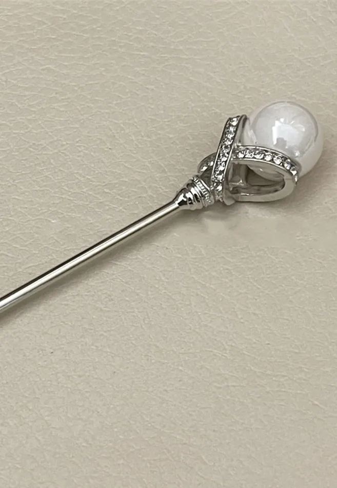 AnnaKaci Earrings Diamond Studded Pearl Hair Pin