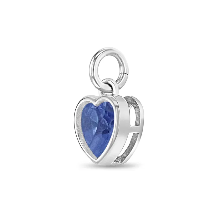 CZ Birthstone Heart Charm December Blue Topaz Kids Childrens Girls for Charm Bracelet Sterling Silver Charms Bracelets