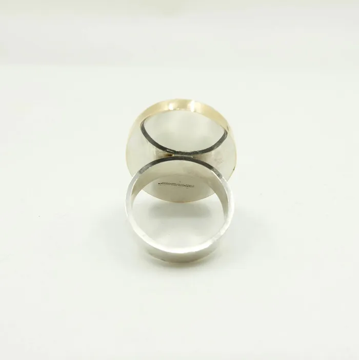 Dalmatian Jasper Gemstone Ring Set In 9ct Gold Silver DETERMINATION aliceeden Rings