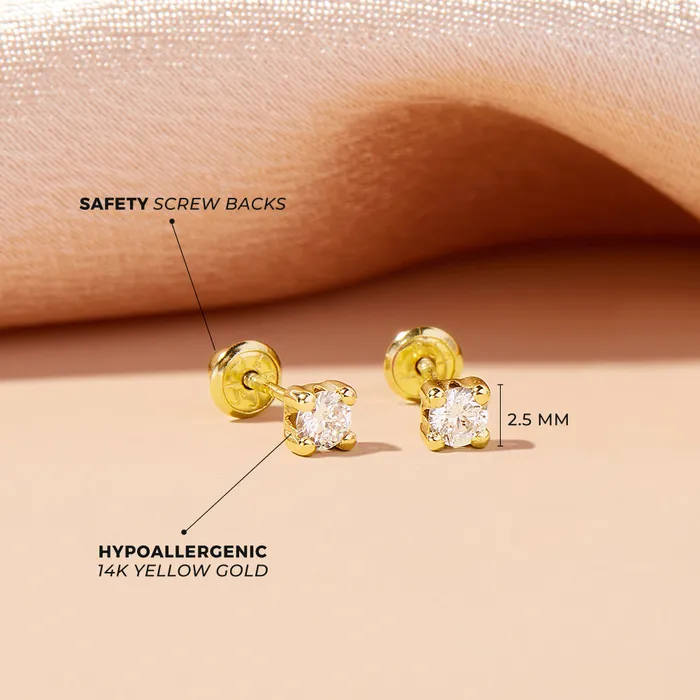 Earrings 14k Gold Prong Set Diamond Womens Earrings Womens Earrings