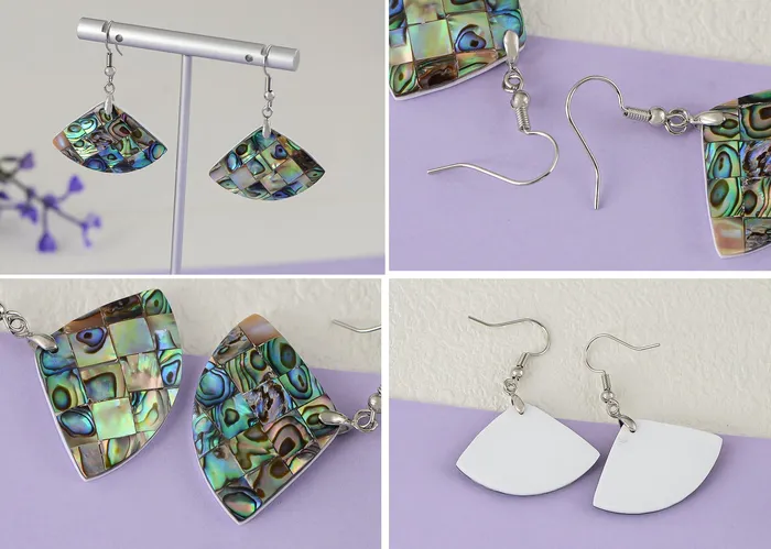Earrings Refined by AnnaKaci Mosaic Harmony Natural Abalone Shell Handmade Dangle Earrings Shell Jewelry Earrings Refined by AnnaKaci Mosaic Harmony Natural Abalone Shell Handmade Dangle Earrings Shell Jewelry