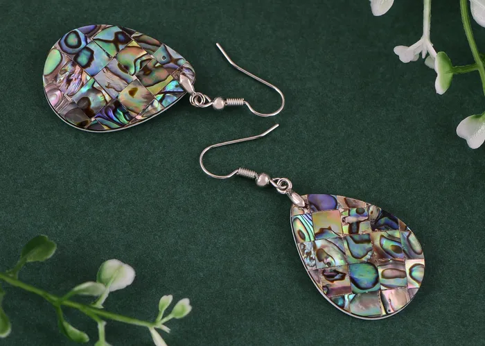 Earrings Refined by AnnaKaci Mosaic Harmony Natural Abalone Shell Handmade Dangle Earrings Shell Jewelry Earrings Refined by AnnaKaci Mosaic Harmony Natural Abalone Shell Handmade Dangle Earrings Shell Jewelry