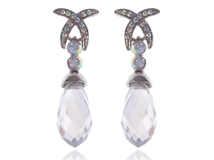 Elements Aurora Borealis X Prism Circle Accent Earrings Alilang Earrings
