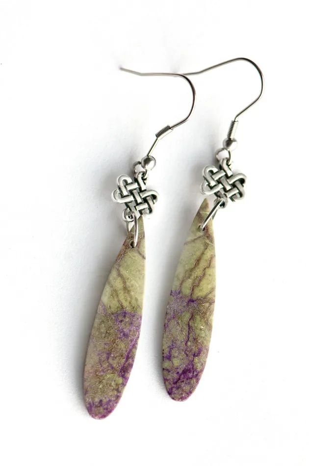 Fierce Lynx Designs Earrings Atlantisite Drop Earrings with Eternity Symbols