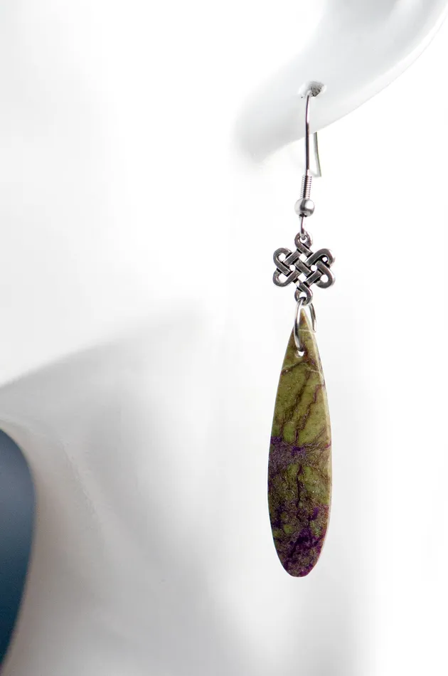 Fierce Lynx Designs Earrings Atlantisite Drop Earrings with Eternity Symbols