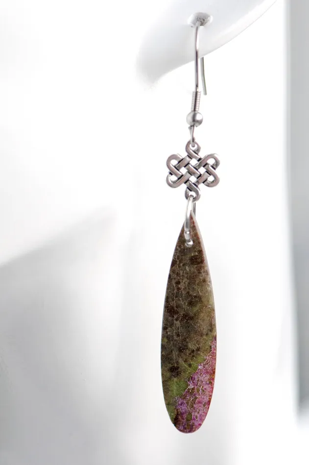 Fierce Lynx Designs Earrings Atlantisite Drop Earrings with Eternity Symbols