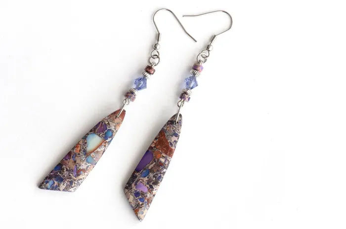 Fierce Lynx Designs Earrings Purple Impressions Earrings
