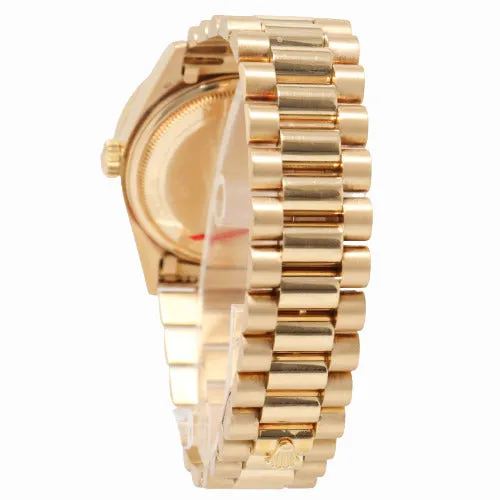 Happy Jewelers Rolex Datejust Yellow Gold 36mm Factory Diamond Diamond Dial Watch Reference 18038 Watches