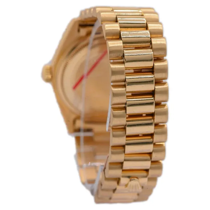 Happy Jewelers Rolex President DayDate 18K Yellow Gold 36mm Custom Black Diamond Dial Watch Reference 1803 PreStyled Sets