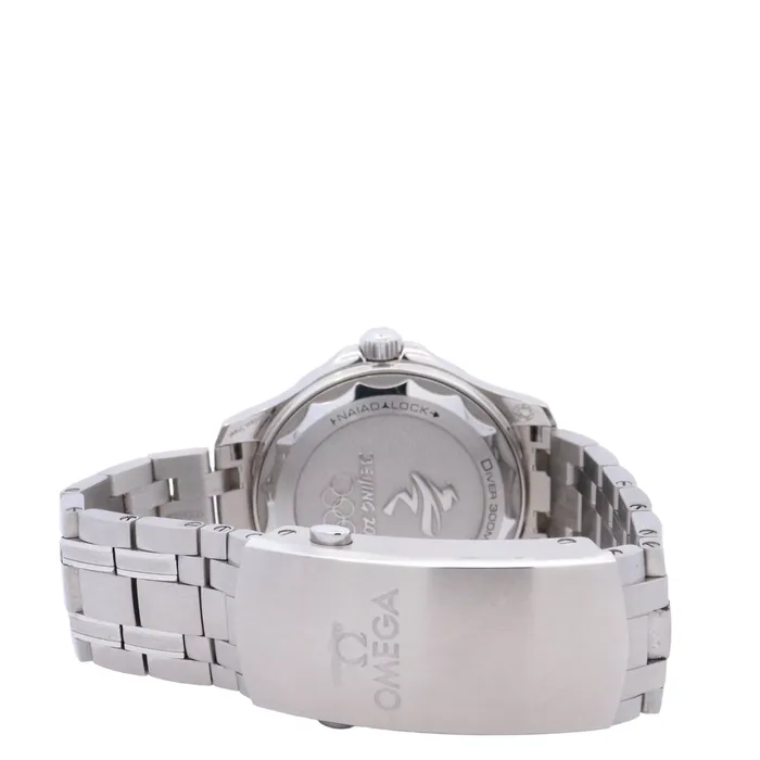 Omega Seamaster Bejing 2022 42mm Stainless Steel Blue Wave Dot Dial Watch Reference 52230422003001 Happy Jewelers Watches