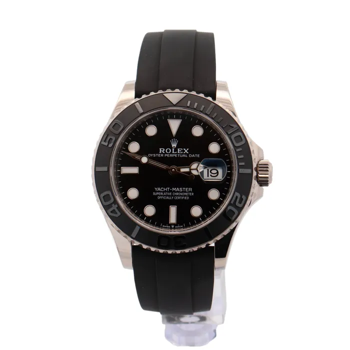 PreStyled Sets Happy Jewelers Rolex Mens YachtMaster 18K White Gold 42mm Black Dot Dial Watch Reference 226659 PreStyled Sets Happy Jewelers Rolex Mens YachtMaster 18K White Gold 42mm Black Dot Dial Watch Reference 226659