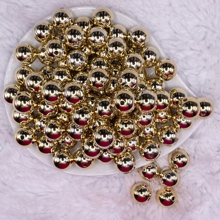 PreStyled Sets The BumbleBead Company 16mm Reflective Gold Acrylic Bubblegum Beads