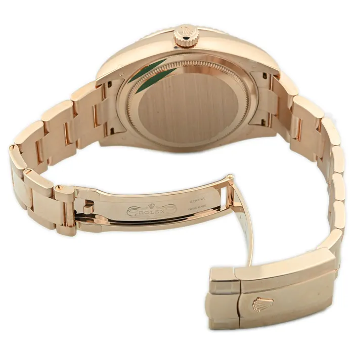 Rolex Mens SkyDweller 18K Everose Gold 42mm White Stick Dial Watch Reference 326935 Happy Jewelers PreStyled Sets