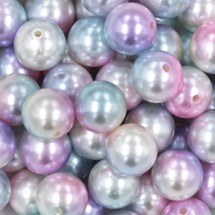 The BumbleBead Company Earrings 20mm Pastel Ombre Shimmer Faux Pearl Chunky Bubblegum Beads