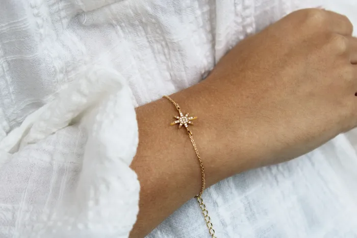Unique Jewelry Paris Bracelets Star Bracelet en acier inoxydable et zircons