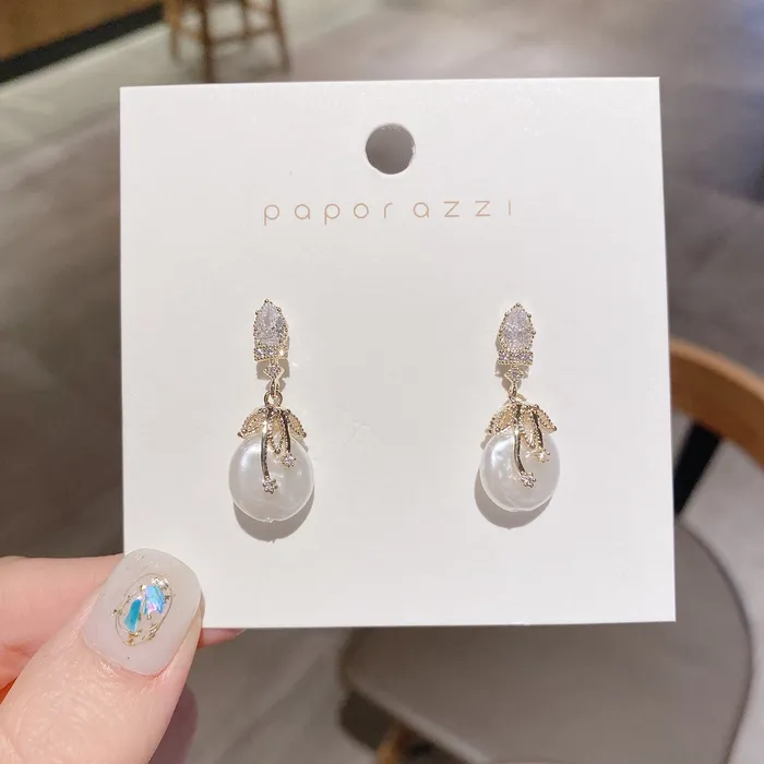 White Iridescent Pearl Earring Refined by AnnaKaci Earrings