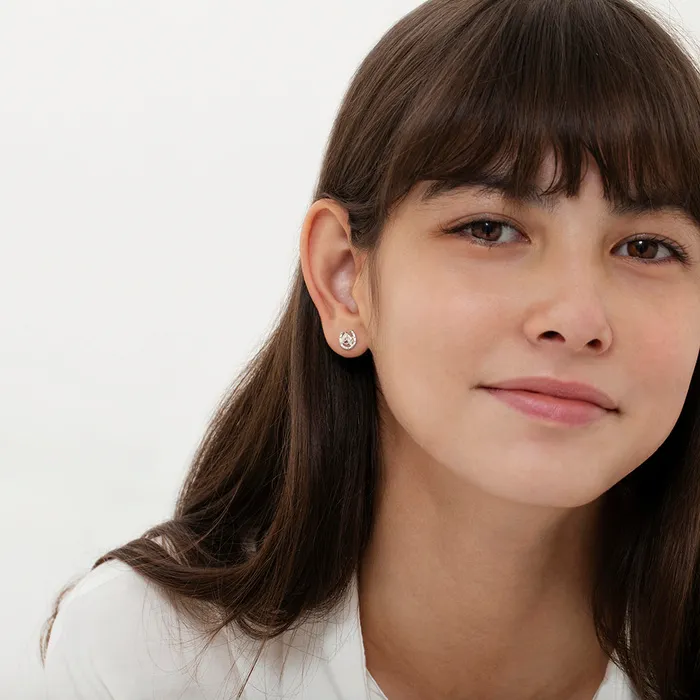 Winners Circle Horse Kids Childrens Girls Earrings Safety Push Back Sterling Silver Animal Jewelry Earrings