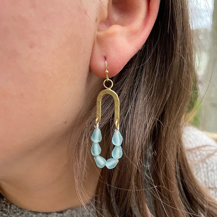 WorldFinds Earrings Seascape Drop Earrings Aqua