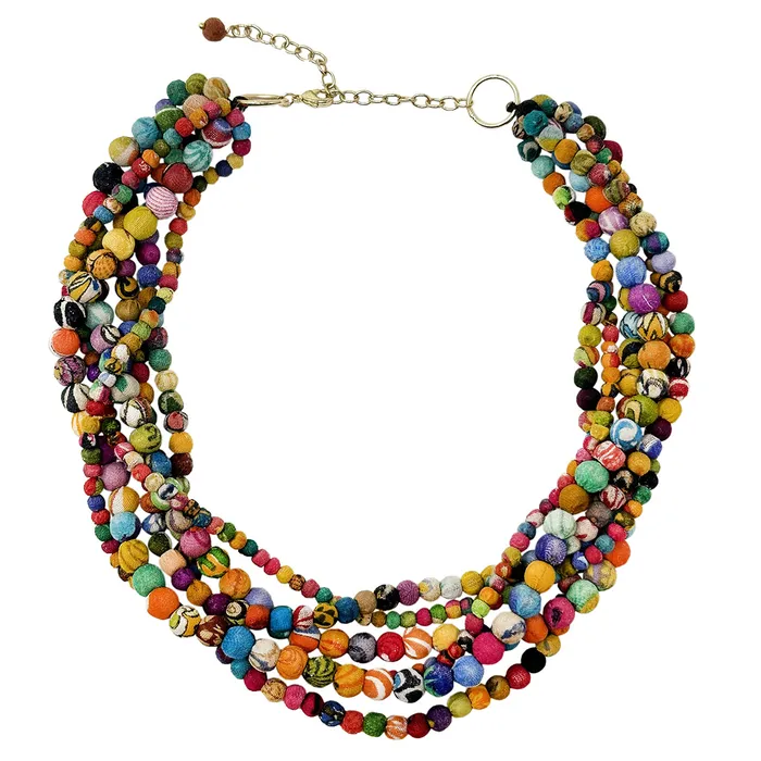 WorldFinds Meandering Kantha Necklace Necklaces